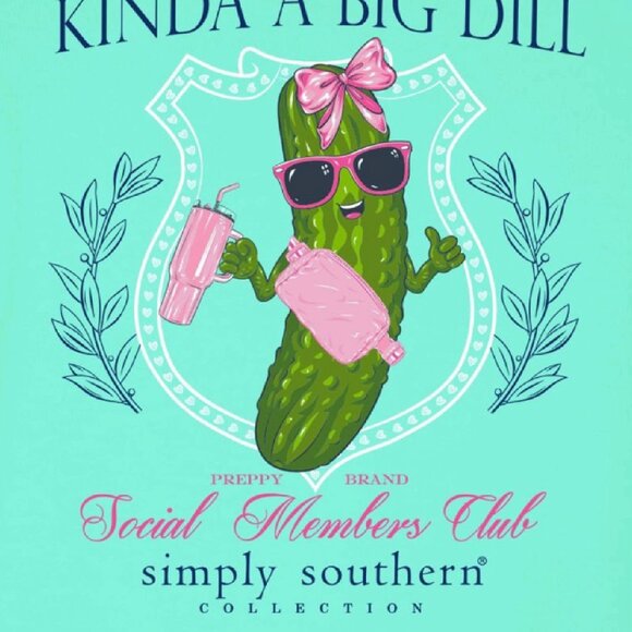 Simply Southern Kinda A Big Dill Short Sleeve T-Shirt - NEW Fast Ship - Picture 2 of 6